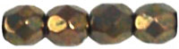 Fire-Polish 4mm (loose) : Turqoise - Bronze Picasso