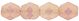 Fire-Polish 4mm (loose) : Sueded Gold Milky Pink