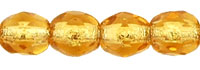 Fire-Polish 4mm (loose) : Topaz - Silver-Lined