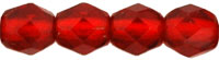 Fire-Polish 4mm (loose) : Siam Ruby - Silver-Lined