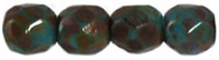 Fire-Polish 4mm (loose) : Persian Turquoise - Picasso