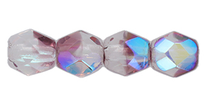 Fire-Polish 4mm (loose) : Crystal/Amethyst AB