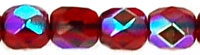 Fire-Polish 4mm (loose) : Siam Ruby AB