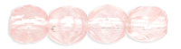 Fire-Polish 6mm (loose) : Crystal/Pink Stripe