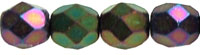 Fire-Polish 6mm (loose) : Matte - Iris - Green