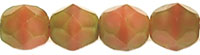 Fire-Polish 6mm (loose) : Pink Coral/Olivine