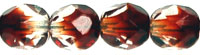 Fire-Polish 6mm (loose) : Crystal/Garnet