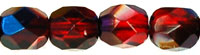 Fire-Polish 6mm (loose) : Blue Iris - Siam Ruby