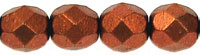 Fire-Polish 6mm (loose) : Matte - Metallic Dk Copper