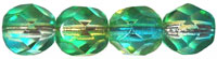 Fire-Polish 6mm (loose) : Dual Coated - Green/Yellow