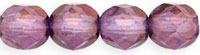 Fire-Polish 6mm (loose) : Luster - Transparent Amethyst