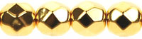 Fire-Polish 6mm (loose) : 24K Gold Plate