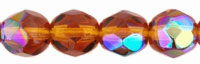 Fire-Polish 6mm (loose) : Dk Topaz AB