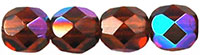 Fire-Polish 6mm (loose) : Dk Topaz AB