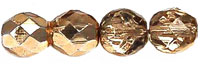 Fire-Polish 8mm (loose) : Crystal - Gold/Topaz