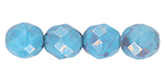 Fire-Polish 8mm (loose) : Blue Turquoise- Luster - Opaque Topaz/Pink