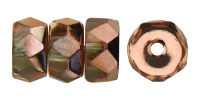 Firepolish 6/3mm Rondell (loose) : Copper - Crystal