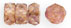 Fire-Polish 6 x 3mm - Rondelle  (loose) : Luster - Transparent Topaz/Pink