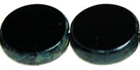 Table Cut Coin Bead 10mm : Jet - Picasso