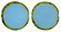 Table Cut Coin Bead 10mm : Blue Turquoise - Picasso