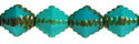 Bicone 8mm : Opaque Turquoise - Picasso