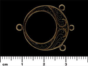 Three Loop Circle Pendant 30/24mm : Antique Brass