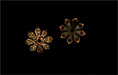 Eight Petal Flower End Cap 10/4mm : Antique Copper