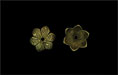 Six Petal Flower End Cap 9/4mm : Antique Brass