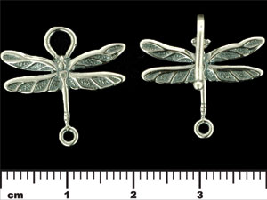 Dragonfly Hook and Clasp : Antique Silver