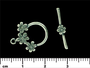 Multi Daisy Toggle : Antique Silver