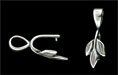 Three Leaf Pinch Bail 24/8mm : Antique Silver