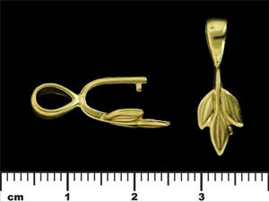 Three Leaf Pinch Bail 24/8mm : Gold