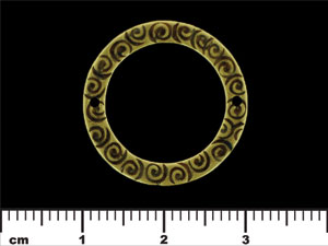 Circle Link w/Swirls 23mm : Antique Brass