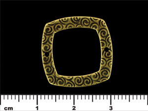 Square Link w/ Swirls 22/22mm : Antique Brass