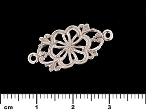 Large Decorative Floral Link 24/11mm : Antique Silver