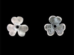 Clover Bead Cap 10mm : Antique Silver