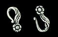 Floral Hook and Eye Clasp : Antique Silver