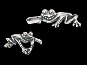 Friendly Frogs Toggle : Antique Silver