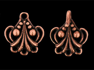 Nouveau Fleur De Lis Toggle : Antique Copper