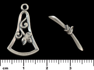 Nouveau Tulip Toggle : Antique Silver