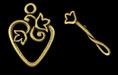 Tulip Heart Toggle : Antique Brass