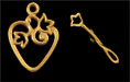 Tulip Heart Toggle : Gold