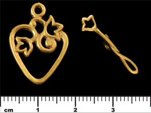 Tulip Heart Toggle : Gold