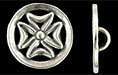 Cross Pattée Button 17mm : Antique Silver