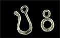 Large Hook and Eye Clasp : Antique Silver