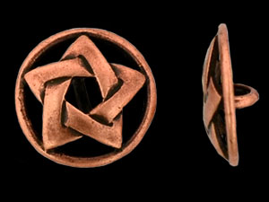 Woven Star Button 14mm : Antique Copper