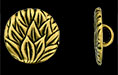 Leaf Button 15mm : Antique Brass