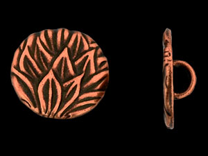 Leaf Button 15mm : Antique Copper