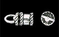 Rope Revolving Bead Cap 13/6mm : Antique Silver