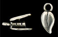 Leaf Pinch Tube 14/6mm : Antique Silver